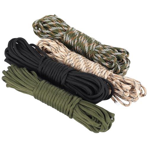 4 Unidades de Cuerda Paracord Multiusos, 4mm Grosor x 10m Largo, para Proyectos de Manualidades, Senderismo, Camping y Aire Libre