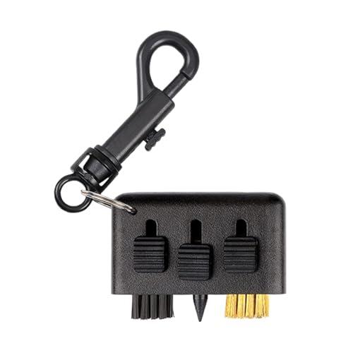 Nuyhgtr Cepillo limpiador de palos de golf, 3 piezas, resistente, sintético, multifuncional, para niños, adolescentes con función de limpieza de ranuras, accesorios de golf para mujeres, jóvenes