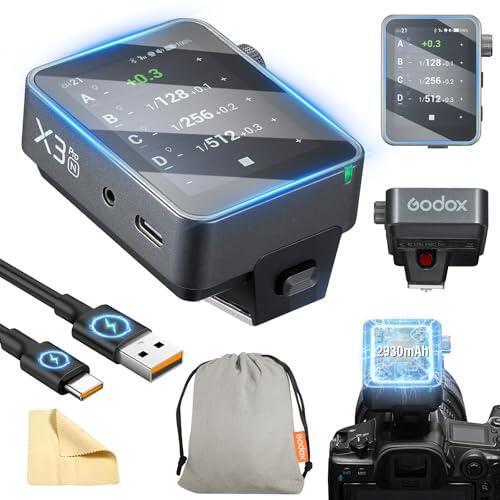 Godox X3PRO-N X3PRO N Disparador Inalámbrico para Flash Nikon TTL 2,4 GHz HSS Bluetooth Integrado Control Mediante Aplicación Pantalla Táctil LCD Función TCM Disparador Remoto para Cámara Nikon