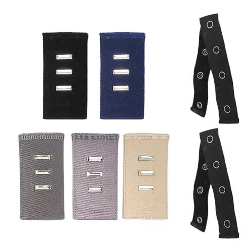 HDGSAFD 5 Hebillas De Extensión Y 2 Correas De Extensión, Accesorios De Ajuste De Cintura, Accesorios De Vestir Desmontables, Adecuados para La Modificación del Tamaño De Los Pantalones.