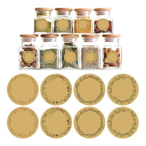 160 etiquetas de mermelada, pegatinas de 4 cm para escribir, pegatinas para tarros de mermelada, perfectas para etiquetas redondas de regalo para tarros de mermelada, bolsas de regalo, sobres, cocina