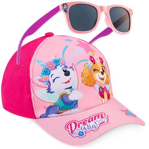 Paw Patrol Gorra Niña Ajustable con Gafas de Sol Protección UV400, Conjunto Niña Verano para Vacaciones, Viajes Accesorios (Rosa Paw Patrol)