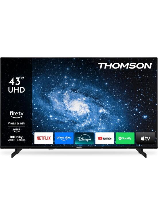 THOMSON 43 Pulgadas (109 cm) 4K UHD LED Smart TV con Fire TV, Control por Voz Alexa, AirPlay, Wi-Fi, Sintonizador Triple (Cable/satélite/Antena), Bluetooth 5.0, HDMI, USB, AV IN, Ci+, 43UF4S35