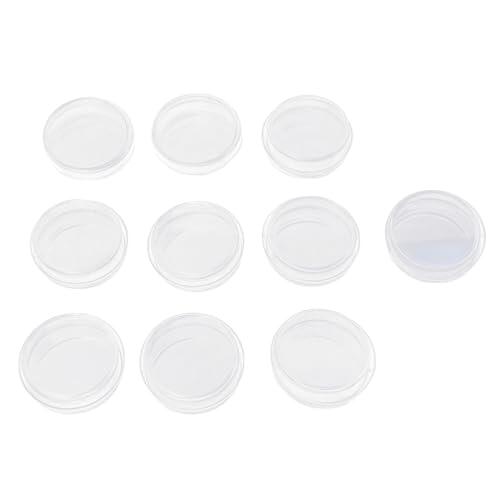 Qcwwy Platos de Petri con Tapas, 10 Piezas de 35 Mm de Diámetro 10 Mm de Profundidad Platos de Cultivo de Celdas Plásticas Transparentes para Proyectos de Ciencias de la Escuela de