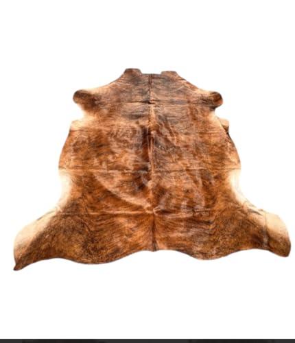 Cuero de Vaca Genuina XL, 230-240 cm x 190-200 cm, Color atigrado Marrón Natural