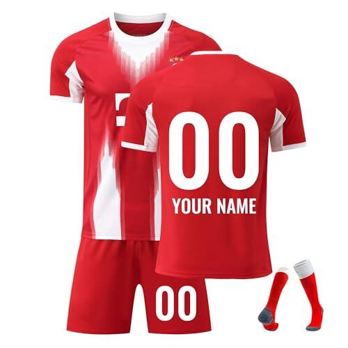 Kits De Fútbol Local Y Visitante 25/26 para Niños Y Adultos, Personalizados con Nombre Y Número, Conjunto De Camiseta De Fútbol, ​​pantalón Corto Y Calcetines(2526-Home)