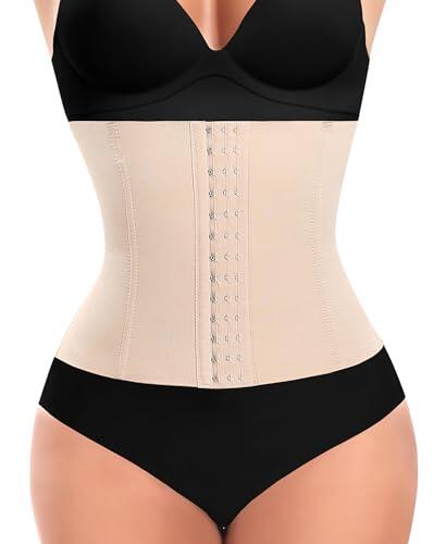 YARRCO Fajas Reductoras Mujer Abdomen Moldeadora Corset Reductor Adelgazante Waist Trainer Bustier Top Cintura Faja Postparto Cinturón Faja Colombiana Corsé Shapewear Ajustables (Beige-Boned,M)