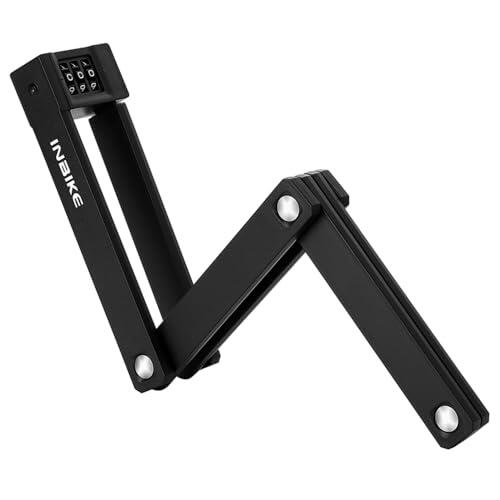 INBIKE Candado Plegable para Bicicleta, Candado de Código para Bicicleta con Soporte de Montaje, Candado Plegable Antirrobo, Fabricado en Acero de Aleación Templada