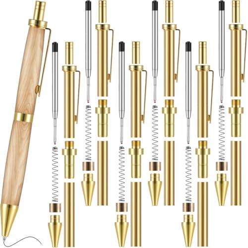 Bzocio Kit de bolígrafo retráctil para torneado de madera con recargas, suministros para torneado para trabajar bolígrafos de madera