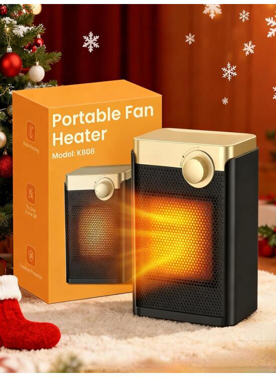 Calefactor Bajo Consumo, 1500W PTC Silencioso Radiador Electrico Bajo Consumo con 3 Modos, Protección Contra Sobrecalentamiento y Vuelco, Mini Calefactor Eléctrico Portátil para Dormitorios,Oficinas