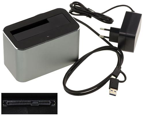 KALEA-INFORMATIQUE Estación de Acoplamiento USB 3.0 5G para Disco SAS 2.5 o 3.5 con Conector SFF-8482, Interfaz USB A o C, alimentación 12V 3A, Estructura de Aluminio