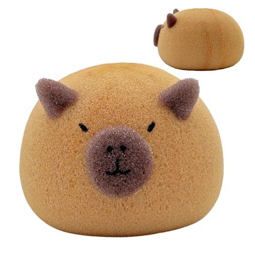 Esponja de baño, esponja de ducha | Esponja de ducha Capybara | Esponjas de burbujas cómodas, bola de esponja de baño Capybara de dibujos animados para niños niñas