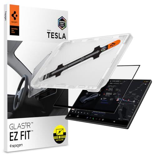 Spigen EZ Fit Protector Pantalla [1 Unidad] para Tesla Model Y L(2026) 16" | Tesla Model Y Standard/Performance/Premium(2026) 16", Instalación Fácil, Anti Reflejo, Mat, Anti-Huellas, Dureza 10H+