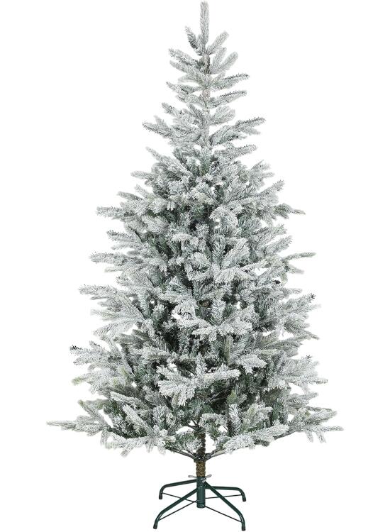 HOMCOM Árbol de Navidad Artificial Ø110x180 cm, Árbol de Navidad Nevado, Abeto Artificial con 1207 Ramas Articuladas, Base Plegable, Fácil de Montar, Decoración para Hogar, Oficina, Fiestas