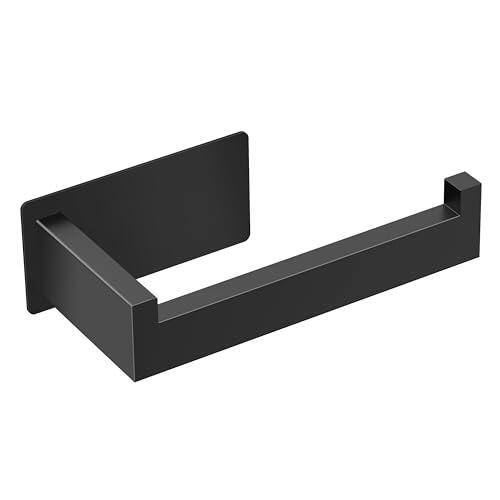 Auxmir Portarrollos Papel Higienico Acero Inoxidable Baño Adhesivo, Fácil Instalación Soporte sin Taladro Autoadhesivo, Negro