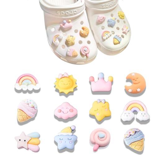 JOOTUEPO 12 Piezas Adornos para Zapatos, Adornos para Zapatos de sandalias de zueco para Zapatos y Pulseras de Niñas, Regalos DIY Fiesta Cumpleaños Para Niños y Adulto