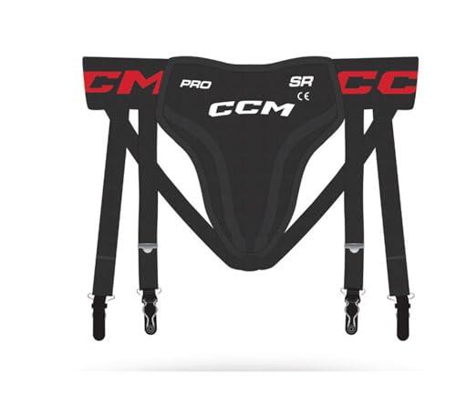 CCM Protección de la ingle Combo Pro 3 en 1 Jock con correas Senior (Senior L)