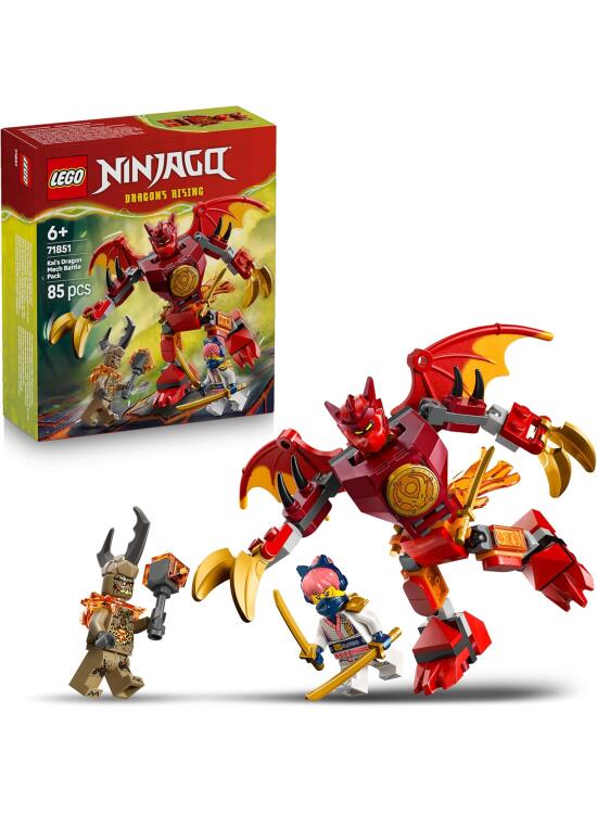 LEGO Ninjago Pack de Combate: Meca Dragón de Kai - Figura de Dragón, 3 Minifiguras y Catanas de Juguete - Regalo de Cumpleaños para Niños de 6+ Años y Fans de la Serie - 71851