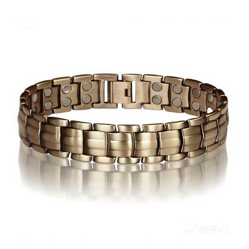 Genérico Pulsera De Cobre Puro Hombre, Pulsera para Hombre con Imanes Potentes De Doble Fil a, Joyería Magnética, para Deportes, Oficina, Entrenamiento