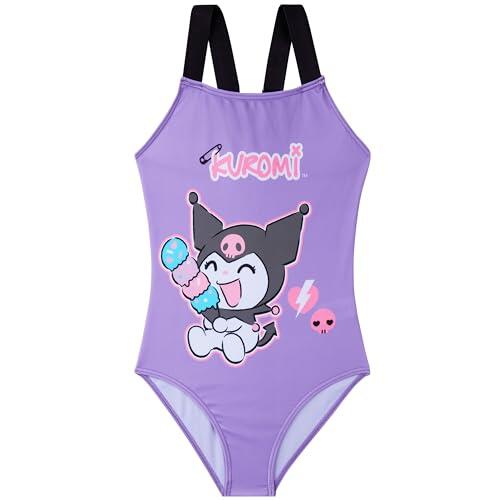 Kuromi Bañador Niña 5-14 Años, Traje de Baño Infantil Una Pieza con Tirantes Ajustables, Ropa de Baño para Playa Piscina, Verano Regalo Niña (9-10 Años, Púrpura Kuromi)