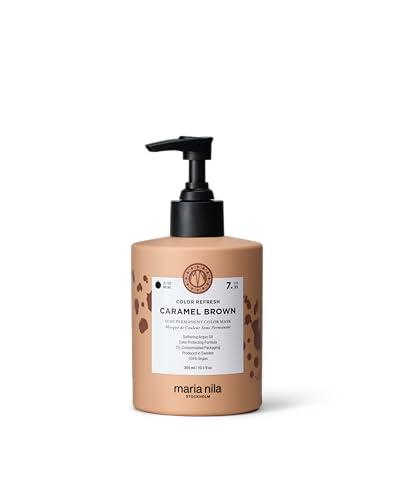 Maria Nila Colour Refresh, Caramel Brown 300 ml, Mascarilla capilar color Castaño Caramelo con Tonos Cobrizos Cálidos, Pigmentos Semipermanentes, 100% vegano y libre de sulfatos/parabenos