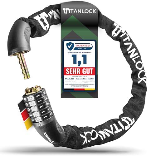 TITANLOCK Candado antirrobo para bicicleta [reflectante] + fácil de transportar, inoxidable, nivel de seguridad 7/10