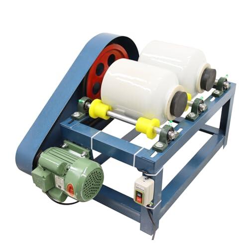 BEILOCKERY Molino de bolas de cerámica de 220 V con tarros de cerámica duales de 5 L, pulverizador de molino de bola de molienda fina de 550 W para esmaltes de tinta, laboratorio de cerámica mineral