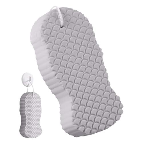 Esponja de ducha, esponja exfoliante 3D para ducha – Herramienta de limpieza suave para niños Spa Hombres Mujeres Viajeros Familia Baño Hotel Casa WC