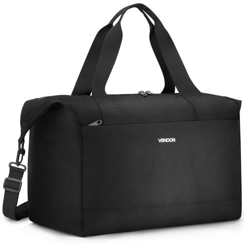 VSNOON Bolsa Viaje 40x30x20, 25L Gran Capacidad Ryanair Cabin Bag 40x30x20 Aprobado para Vueling Wizzair, Equipaje de Mano para Colocar Bajo el Asiento para Mujer y Hombre, Fines de Semana, Negro
