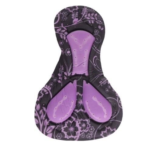 Durlo Almohadilla para pantalones cortos de ciclismo, almohadilla para pantalones cortos de bicicleta, almohadilla para ropa interior de ciclismo para mujer, color morado