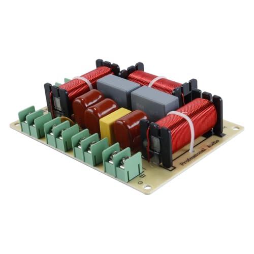 Durlo Crossover de 4 vías para altavoz, 250 W, 4-8 ohmios, agudos y medios con divisor de baja frecuencia dual, para sistema estéreo de coche y hogar.