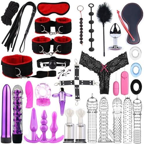 ZeeKoug Novedad 34 Piezas Extreme Deportes De Entrenamiento Conjunto De CombinacióN, Ocio Interior Y DiversióN Pierna Y Cadera Ejercicio Accesorios De Equipo [Rojo], Regalo De Pareja