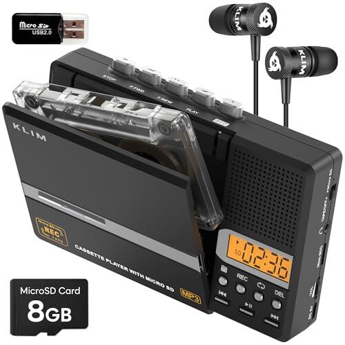 K10 Reproductor y Grabadora de Cassette, Convertidor a MP3, Tarjeta SD 8GB