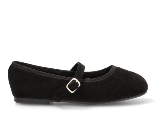 Etika Bailarinas de Vestir para Niña, Merceditas Metalizadas con Lazo, Zapato Plano para Fiesta, Boda y Comunión, Modelo 63315 Negro - 32