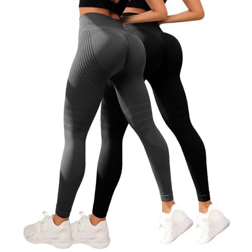 riou 2 Pack Leggins Anticeluliticos Mujer Original, Leggings Anticelulitis Mujer 3D, Mallas de Compresión, Leggins para la Celulitis, Leggings Anticelulitis Push Up Adelgazante Cintura Alta