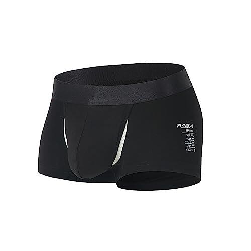 YOSUWOAI Calzoncillos tipo bóxer para hombre con bolsillo, calzoncillos de bolsillo, ropa interior transpirable, ropa interior transpirable, cintura media, calzoncillos sexy, calzoncillos delgados