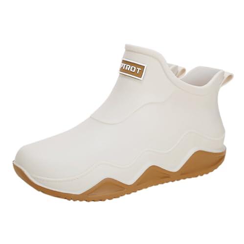 riou Botas De Agua Mujer Cortas Moda Flexible y Antideslizante Zapatos De Jardin Botines Jardín Trabajo Botines De Goma Rain Boots Impermeables Cortavientos Zapatos de Trabajo