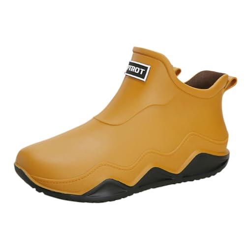 riou Botas De Agua Mujer Cortas Moda Flexible y Antideslizante Zapatos De Jardin Botines Jardín Trabajo Botines De Goma Rain Boots Impermeables Cortavientos Zapatos de Trabajo