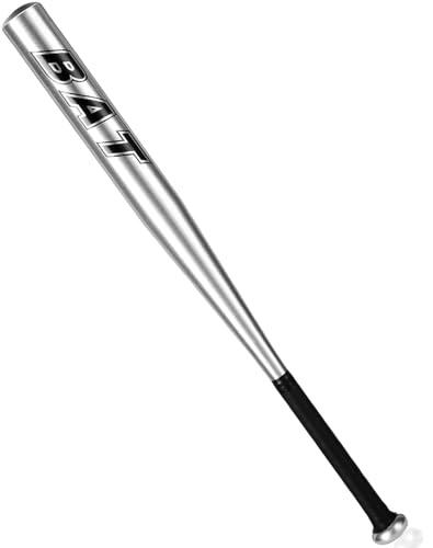 Bate de Béisbol de Aluminio 75cm, Súper Resistente, Potente y Seguro, Ideal para Juego al Aire Libre, Entrenamiento, Deporte y Uso Recreativo, Diseño Ergonómico para Adultos y Jóvenes (Gris)