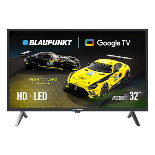 BLAUPUNKT Smart TV 32" HD Ready LED, Google TV con Wi-Fi y Bluetooth, Dolby Digital Plus, HDMI/USB, Control por Voz con Asistente de Google, Negro 32WGC5500S