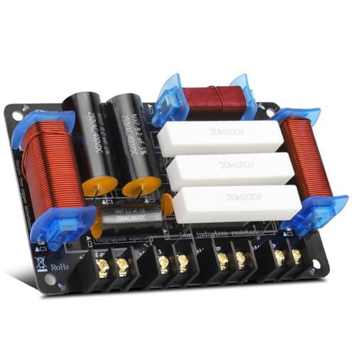 Wzxksoac Divisor de Altavoz de 3 VíAs: 1 Tweeter, 1 Altavoz de Graves, 1 Altavoz de Medios, Divisor de Frecuencias de 600 W, 4 Ohmios/8 Ohmios para Altavoces de 8, 10 y 12 Pulgadas.