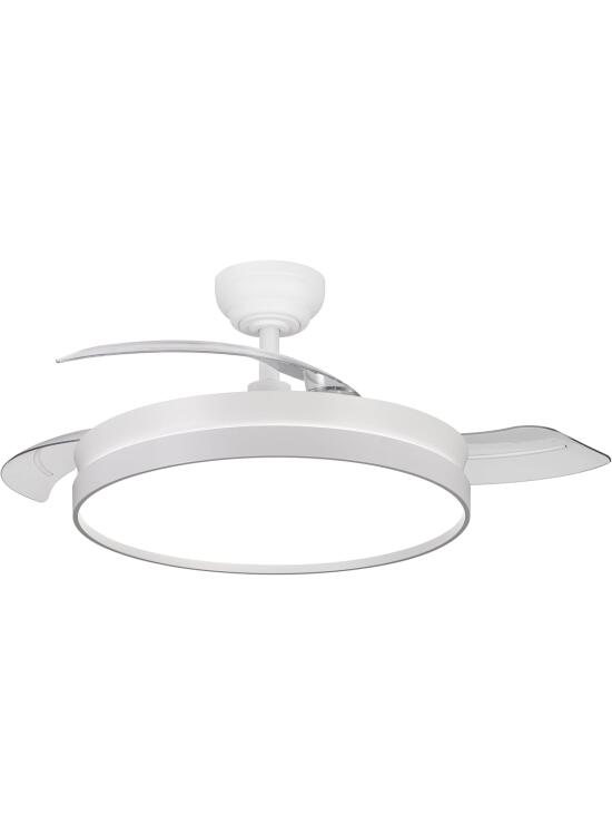 NARVI - Ventilador de Techo NANTES Ø 50 cm | Control Remoto | 3 Palas Transparentes | Iluminación LED Ajustable 45W | Motor DC Eficiente | Función Invierno/Verano | Blanco