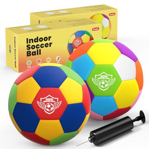 Balón de Fútbol de Interior para el Hogar, Tamaño Estándar 4 (Pack de 2)
