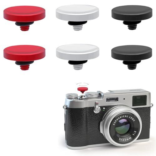 6 botones de disparador, disparador universal, botón de disparo cóncavo para cámara con tornillo roscado, disparador suave, obturador para cámara, compatible con Canon compatible con Nikon