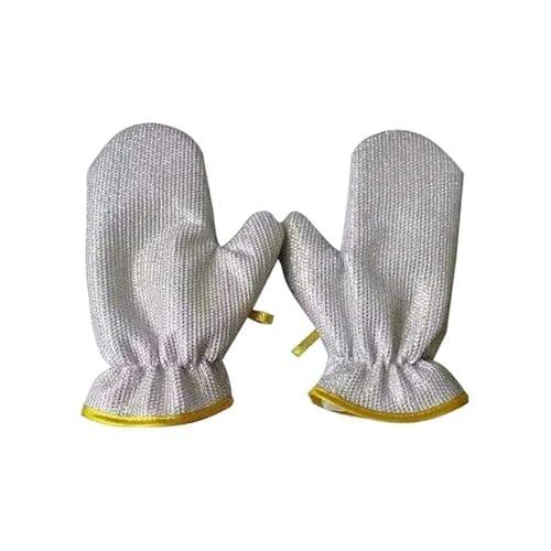 ZOIY Guantes de mano de alambre antiarañazos para lavar platos, guantes de acero inoxidable para lavar platos y utensilios, lavables a máquina, guantes de cocina reutilizables antiarañazos, guantes de