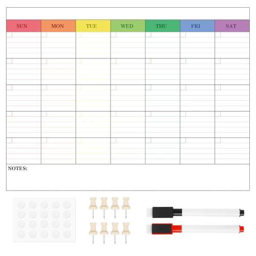 VEYLIN Calendario de pared grande sin fecha, planificador mensual, póster laminado gigante de 4.5 x 3.5 pulgadas, espacio para notas, diseño reutilizable de 85 x 65 cm