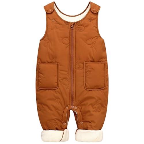Puramala Pelele para bebé sin mangas con cremallera ligero para bebés y niños pequeños para primavera y verano, Style_j03 Marrón, 6-12 meses