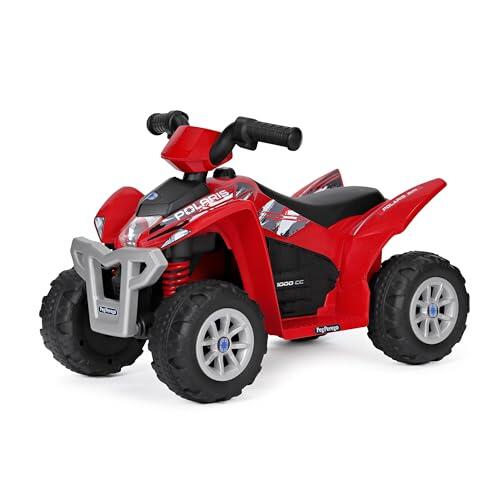Peg Polaris Mini Quad, Juguete eléctrico para niños de 1 año a 15 kg, batería de 6 V, 90 min de autonomía, Velocidad de 2,7 km/h, Pedal Acelerador, Luces y Sonidos.