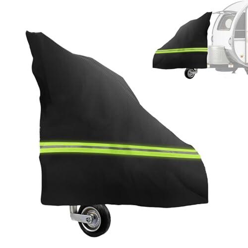 LANZLC Cubierta para remolque de caballos, resistente a los rayos UV 600D, resistente al agua con bandas reflectantes, cubierta para remolque de caballos, accesorio para barras de tiro, cubierta
