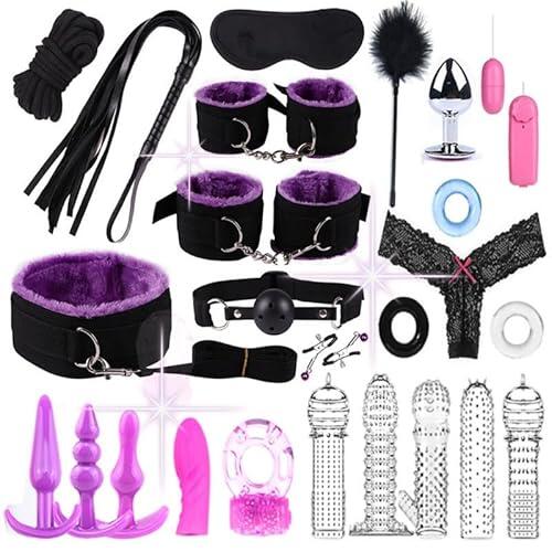 ZeeKoug Novedad 25 Piezas Equipo De Ocio CombinacióN Accesorios MuñEca Y Cadera Ejercicio Conjunto, PortáTil Y Divertido Entrenamiento De Fitness, Regalo De Pareja (PúRpura)